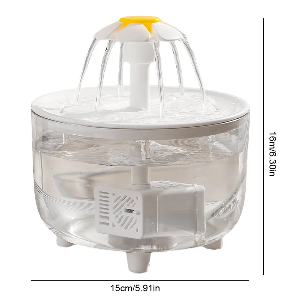 Pets Water Fountain Auto Filter USB Electric Mute Cat Drinker Bowl 1200mL Recirculate Filtring Drinker for Cats Water Dispenser Oasis Select Transparent USB Plug in