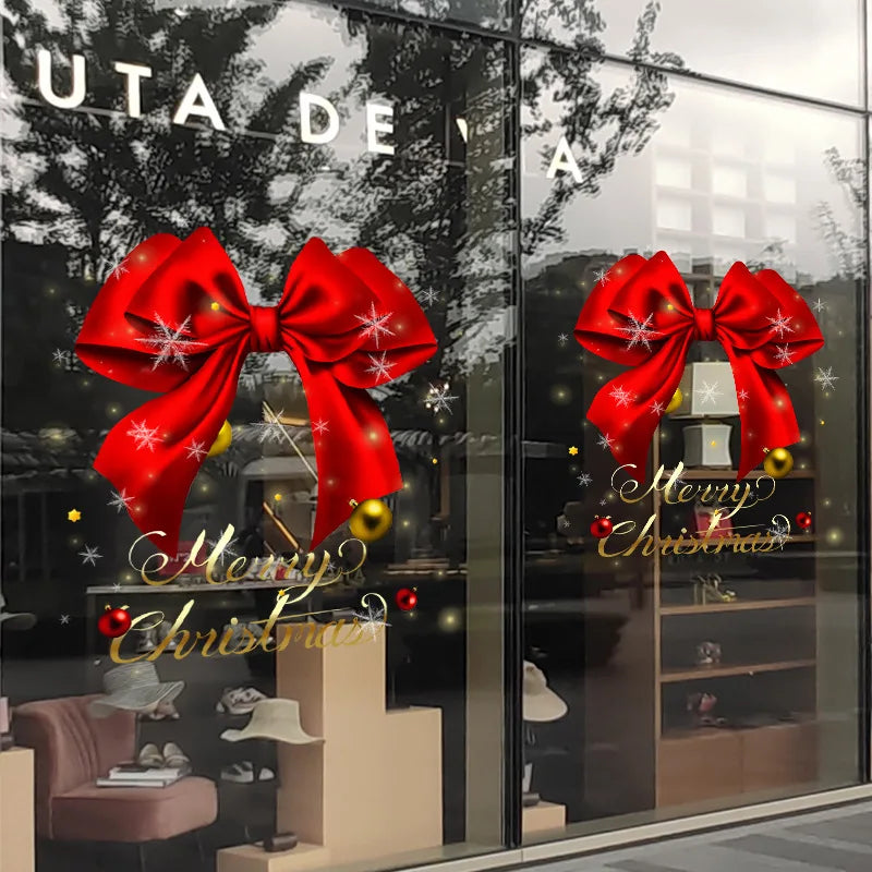 Christmas Window Stickers -1 piece of holiday glass sticker, electrostatic adsorption, no need for power supply Oasis Select 2PCS