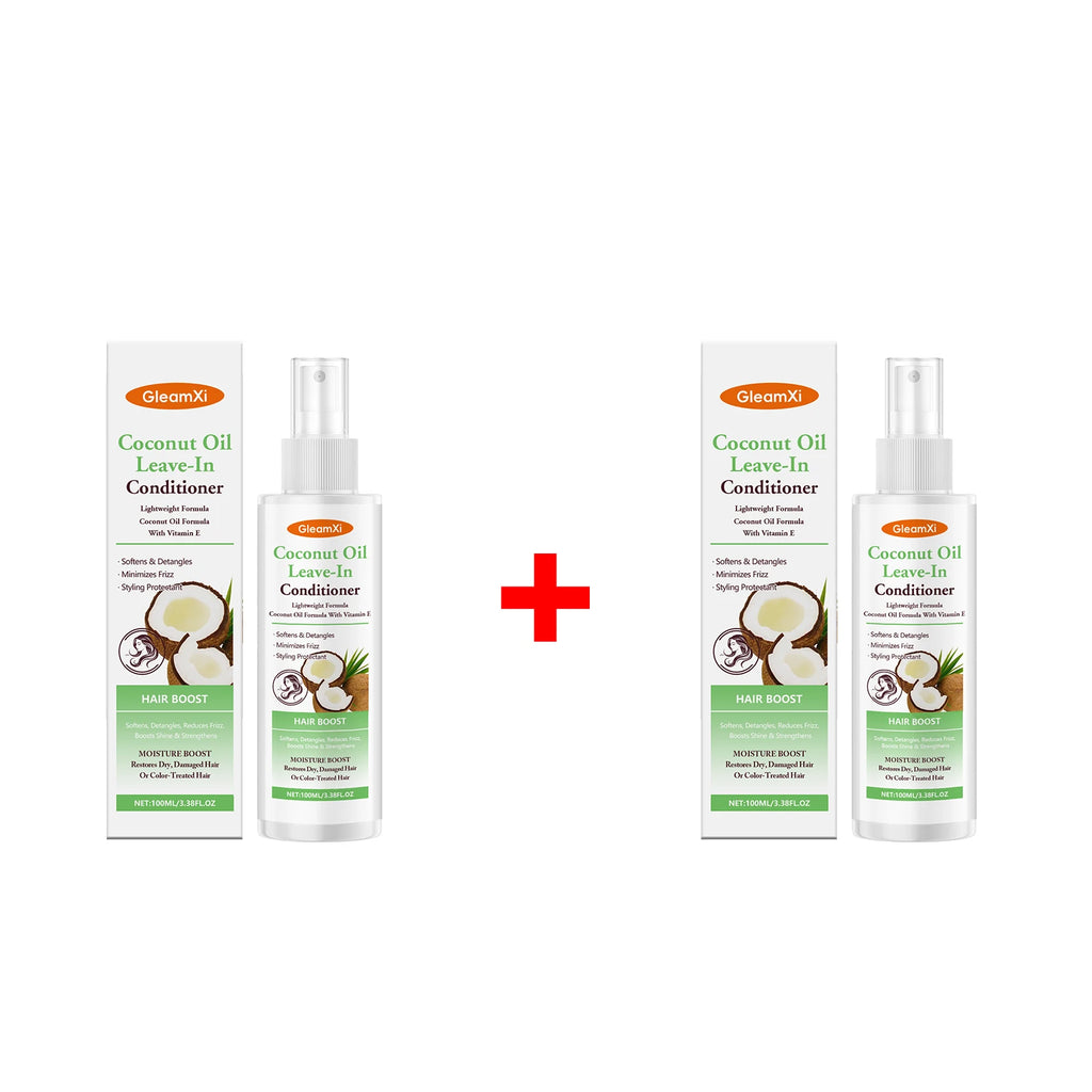 Coconut Oil Leave-In Conditioner Spray for Dry Damaged Hair Anti-Frizz Nourishing Smooth Hair Restoring Shine and Softness Oasis Select 2pcs