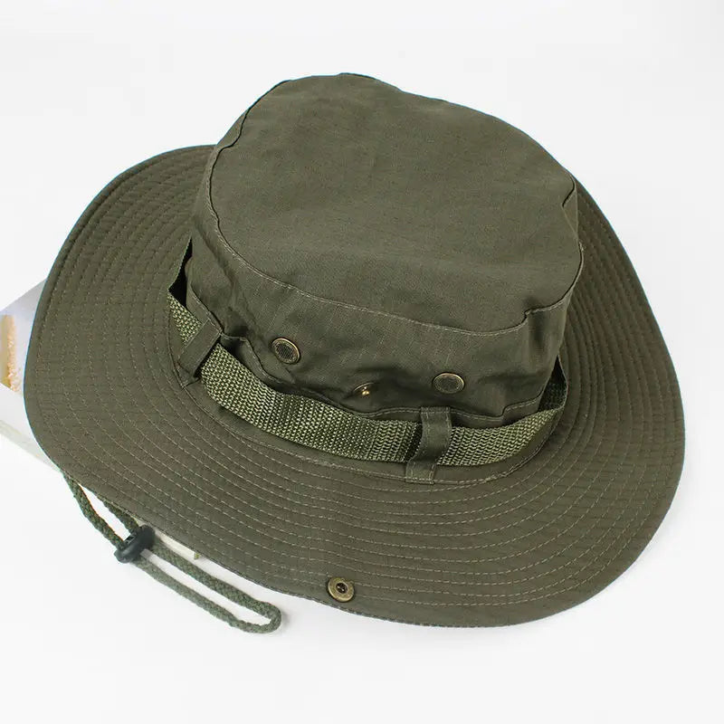 Wide Brim Fisherman Hat Sun Hat Camping Hat Breathable Men Women With Rope Anti Snout Outdoors Mountaineering Hiking Fishing Cap Oasis Select green