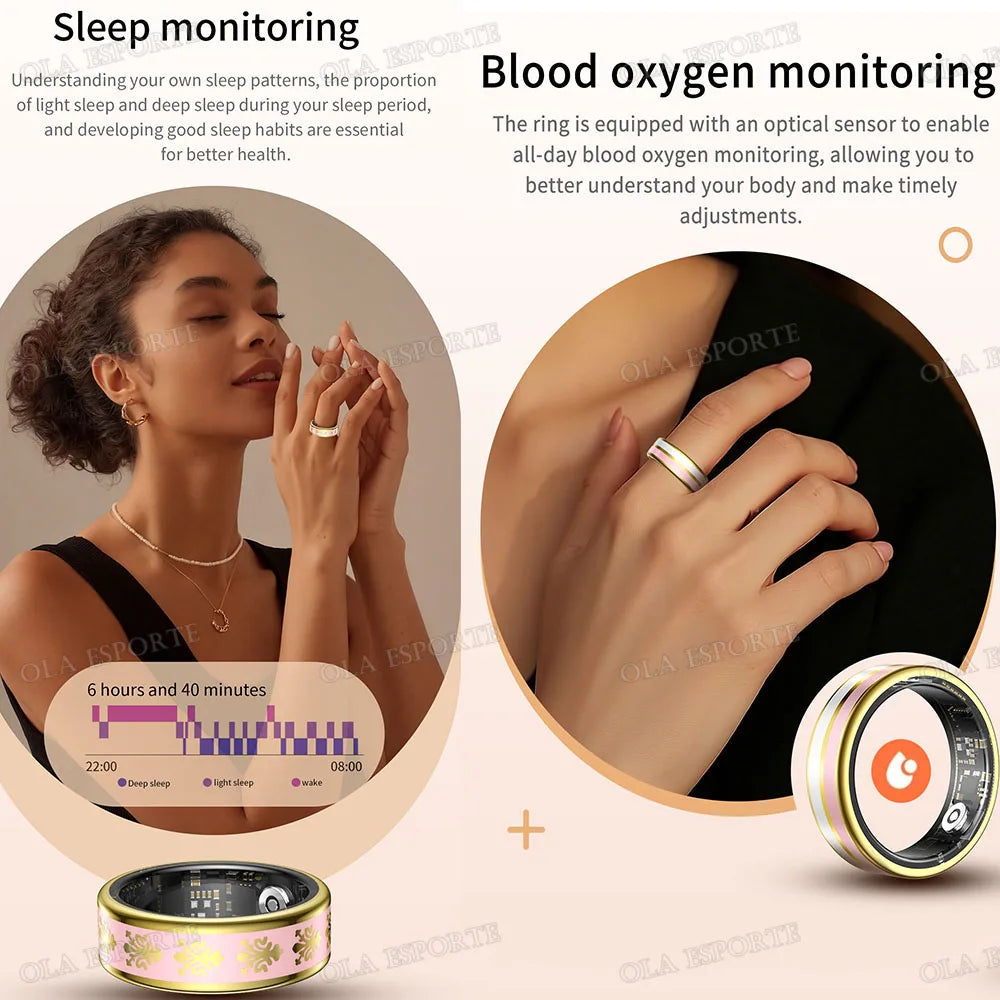 Ola Esporte Smart Ring – IP68 Fitness Tracker | Men & Women