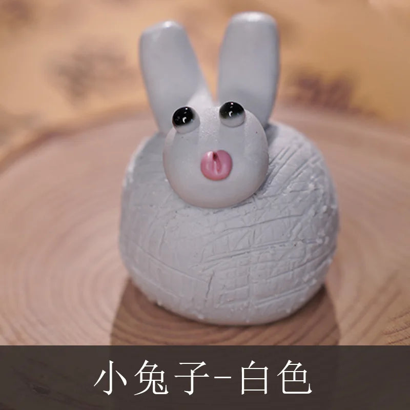 Ceramic Cute Mini Ornaments for Tourist Attractions, Hand-Pinched Animals, Cultural and Creative Decorations Tea Pets Oasis Select 3