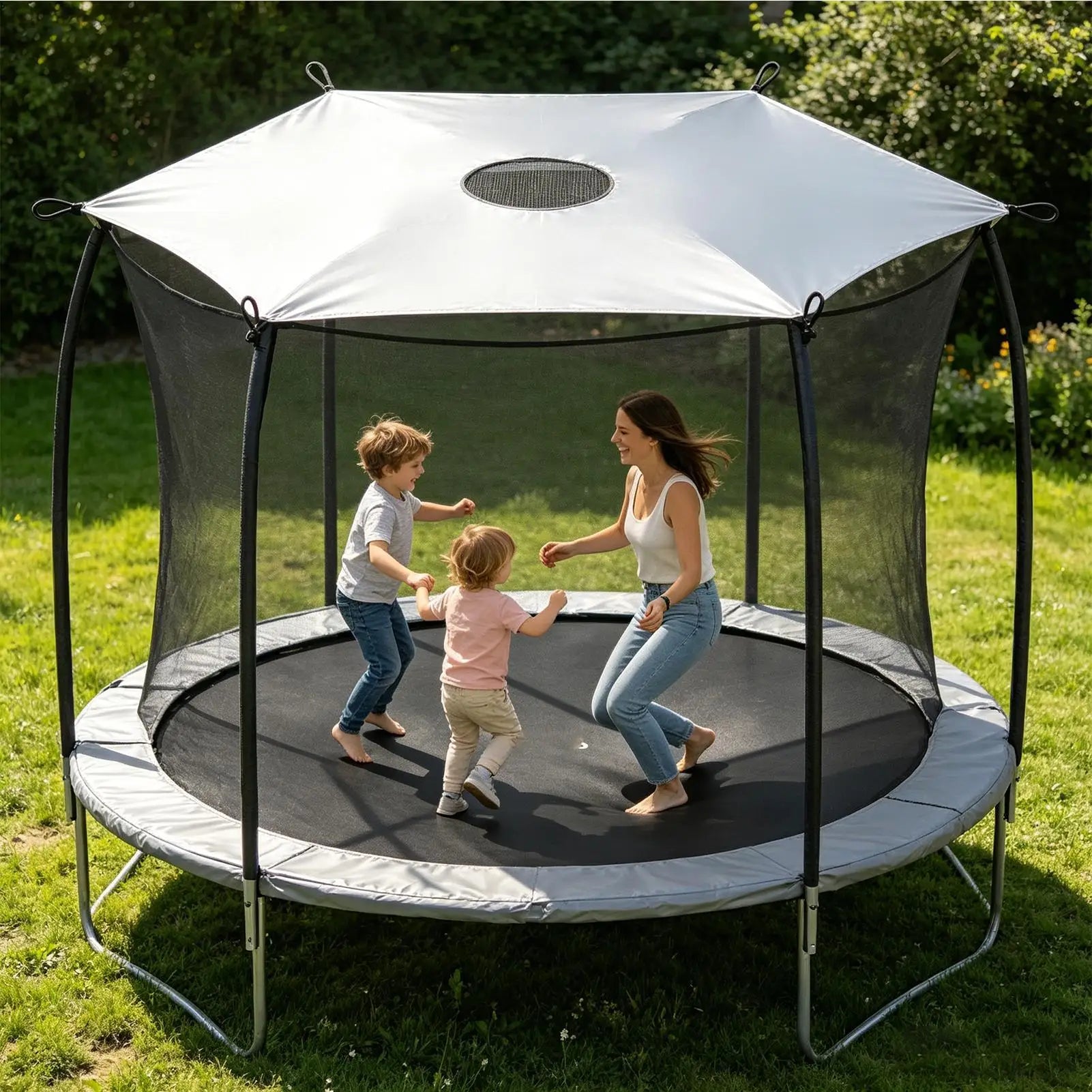 Trampoline Sun Shade Waterproof Heavy Duty Sunblock Cloth Sun Protection Trampoline Tarp for Outdoor Kids Backyard Porch Lawn Oasis Select