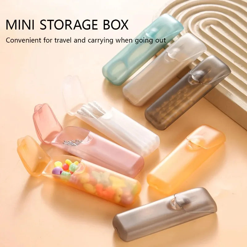 Mini Toothpick Storage Box with Lid Toothpick Box Portable Travel Floss Organizer Cotton Swab Dispenser Toothpick Dispenser Oasis Select