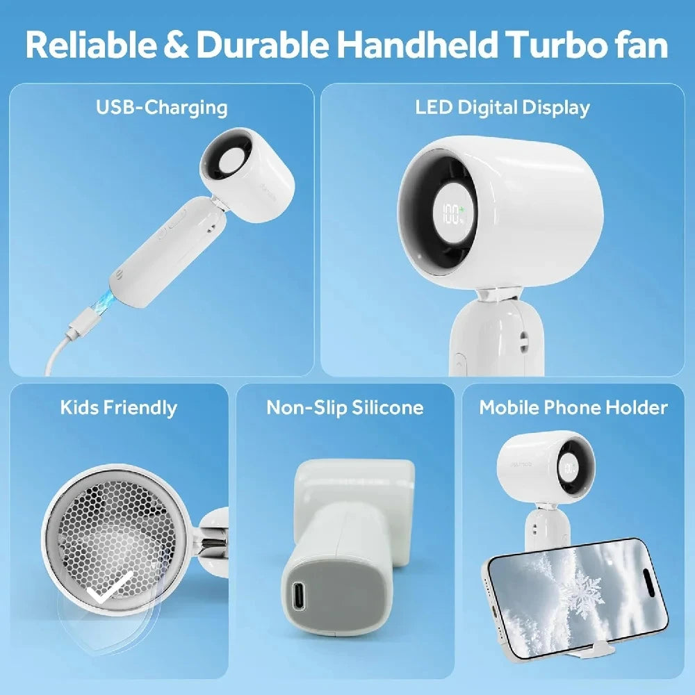 URGGU Turbo Handheld Fan 4500mAh | 5 Speeds & LED Display