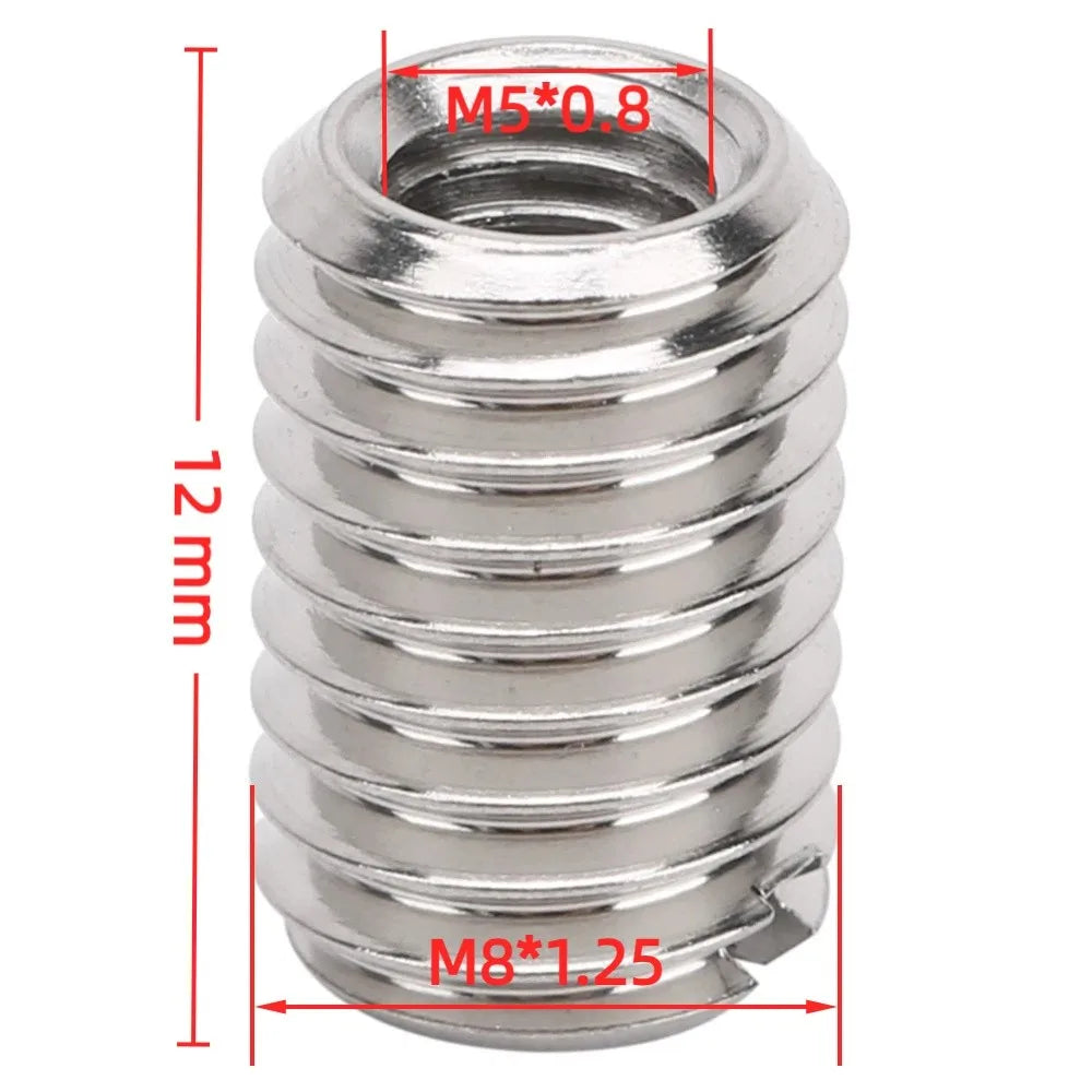 Stainless Steel Thread Reducing Nut M8 x 1.25mm M5 x 0.8mm Pipe Fitting Reducer Adapter Female 12mm Length Oasis Select