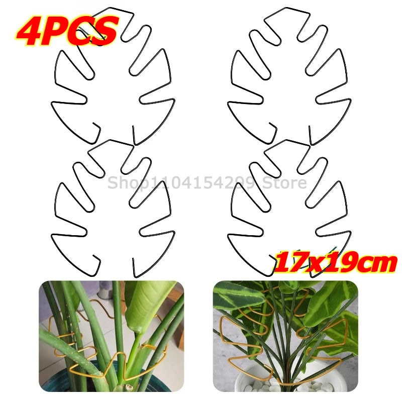 Large Monstera Plant Support Frame Sturdy Climbing Stems Leaf Stabilizer for Tall Houseplant Hanging Plant Stand Plants Holder Oasis Select Black-4pcs