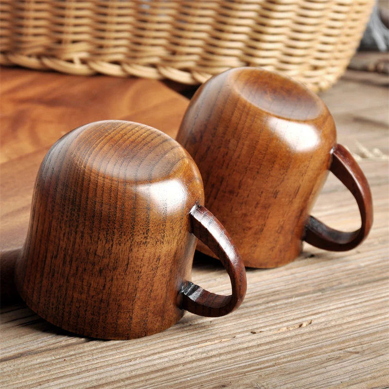 Wooden Big Belly Cups Handmade Natural Spruce Wood Cups Beer Tea Coffee Milk Water Cup Kitchen Bar Drinkware for Kitchen Oasis Select