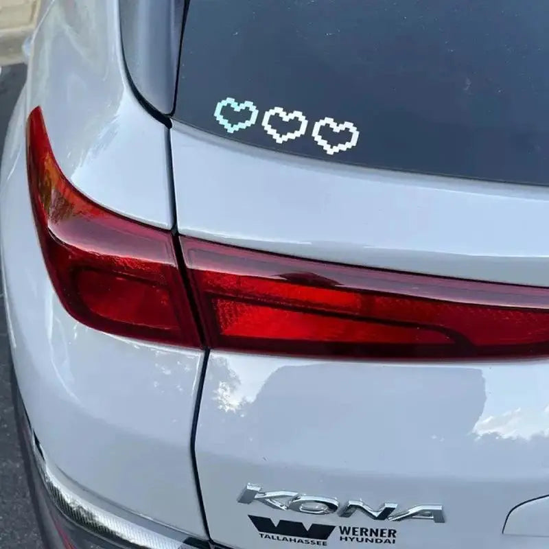 Sheet Waterproof Car Window Décor - Mosaic Heart Pixel for Headlights and Taillights Oasis Select