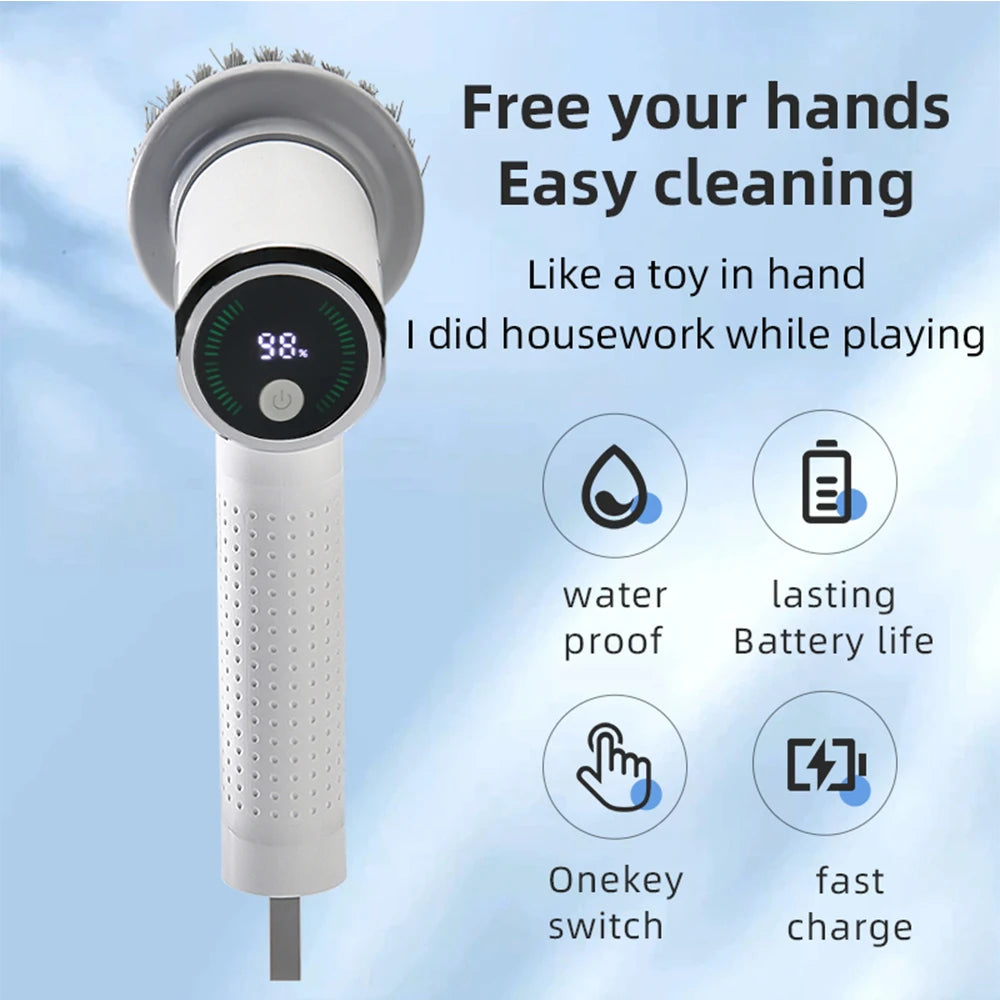 Electric Cleaning Brush – 20W Cordless IPX7 USB-C Rechargeable