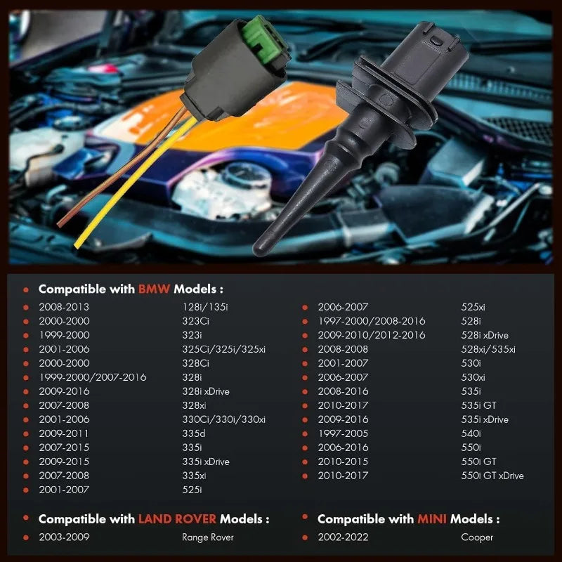 Direct Replacement Outside Air Temp Sensor for BMW 1 6 7 Series E39 E46 X3 X5 X6 Z4 Z8 MINI R50 R53 R56 R55 with Connector Oasis Select