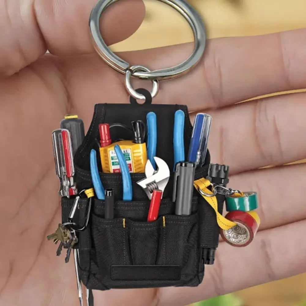 50PCS Acrylic Keychain Unique Electrician Tool Keyring Electrician Tool Bag Hanging Pendant Decoration Bag Accessories Gift Oasis Select