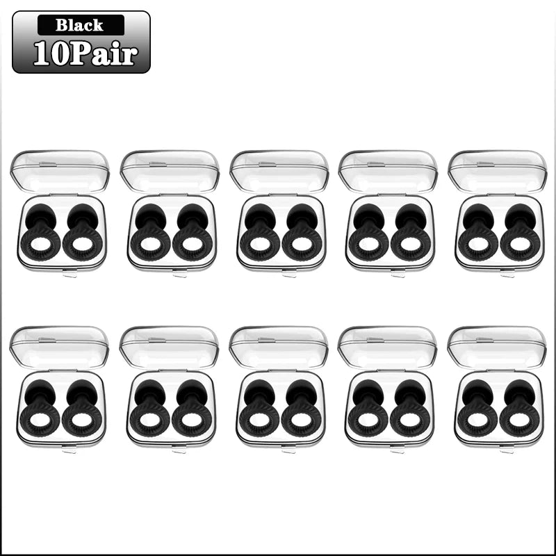20Pairs Soundproof Silicone Sleep Anti-sound Earplugs Sleep Sleep Special Anti-noise Learning Ear Plugs Noise Cancelling Earplug Oasis Select Black-10Pairs