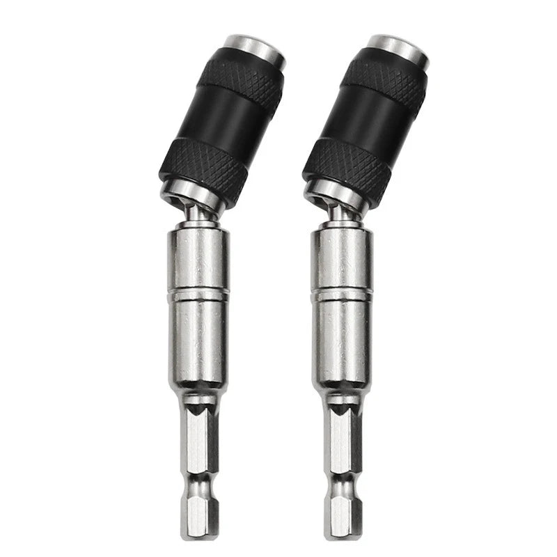 1/4"Hex Magnetic Pivoting Drill Bit Quick Change Drive Guide Drill Pivoting Bit Holder for Tight Spaces Magnetic Bit Tip Holder Oasis Select Silver-2pcs