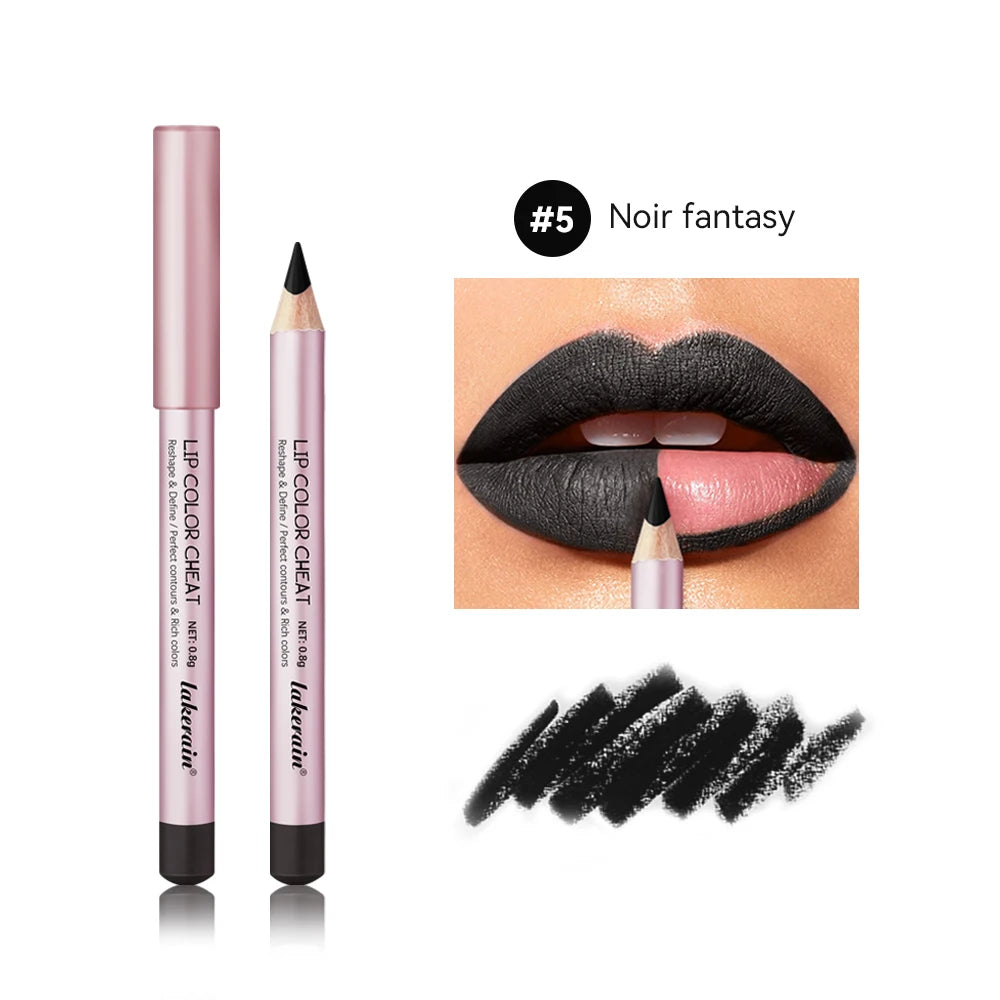 Long-Lasting Waterproof Lip Liner Lip Pencil Color Cheat Precise Shaping Moisturizing Smooth Create Sexy Lip Shape Cosmetics Oasis Select 5 black