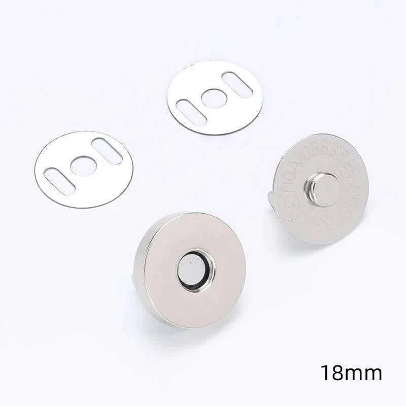 10-Pack Magnetic Snap Button Clasps for Bags & Leather 14/18mm Magnetic Snap Clasps Oasis Select 18mm Silver