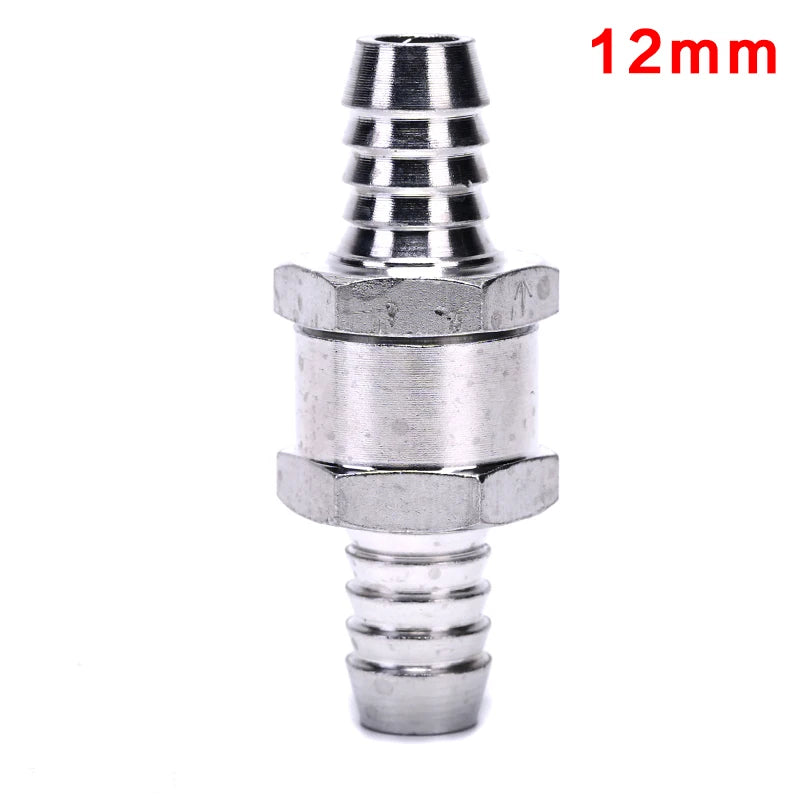 One Way 6/8/10/12mm 4 Size Aluminium Alloy Fuel Non Return Check Valve One Way Fit Carburettor Oasis Select 12mm