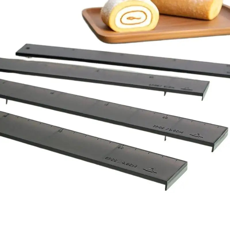 4Pcs Biscuit Cake Cutting Roll Scale Ruler Cake Roll Ruler Uniform Division Molds Pastries Bakings Kitchen Dessert Making Tool Oasis Select