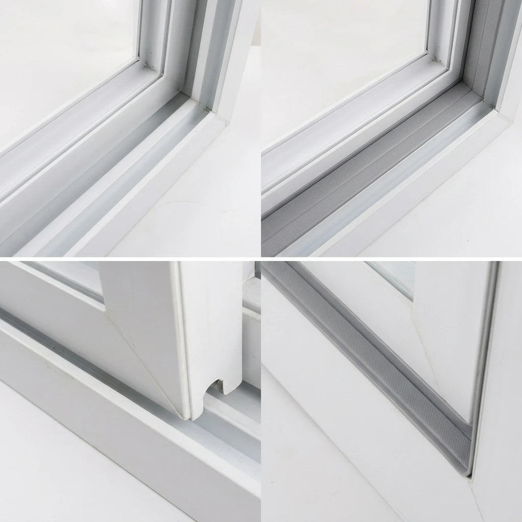 TPU Seal Strip Set Windproof Waterproof Soundproof Dustproof for Sliding Windows Doors Compatible with Outer Inner Middle Gaps Oasis Select
