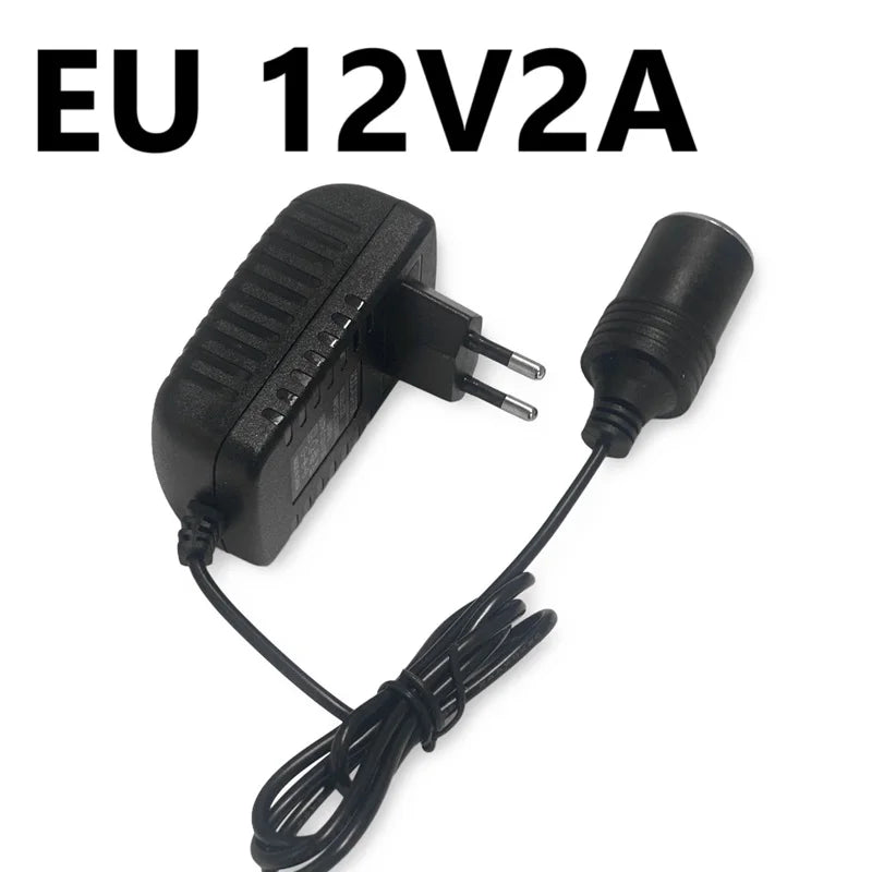  220V AC to 12V DC Car Charger Transformer EU US AU UK Plug Portable Car Cigarette Lighter Socket Adapter Converter Parts Oasis Select EU Plug 12V2A