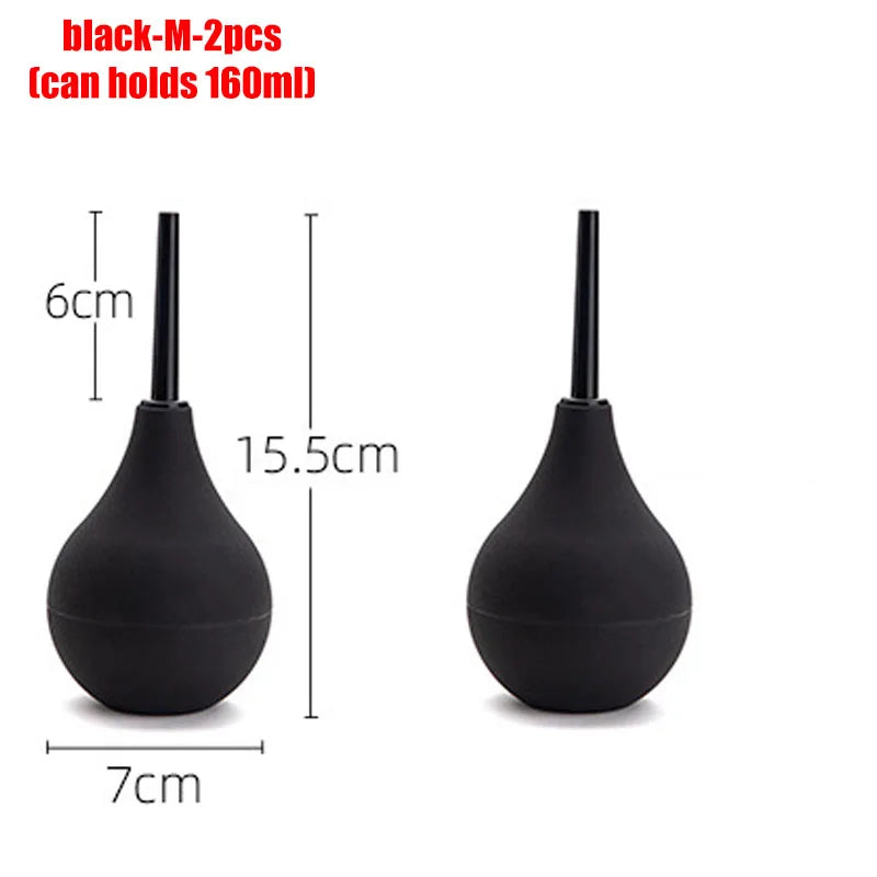 Enema multiple sizes personal care bidet penetration anal douche bathroom accessories toilet shower WC hygienic bidets parts Oasis Select black-M-2pcs