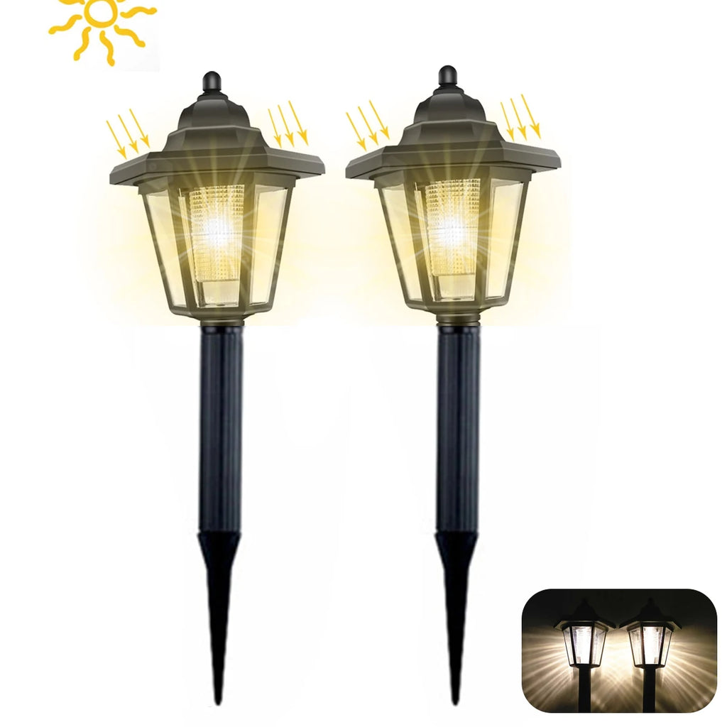 Retro Solar Hexagonal Wall Lantern – IP44 Waterproof Garden Light