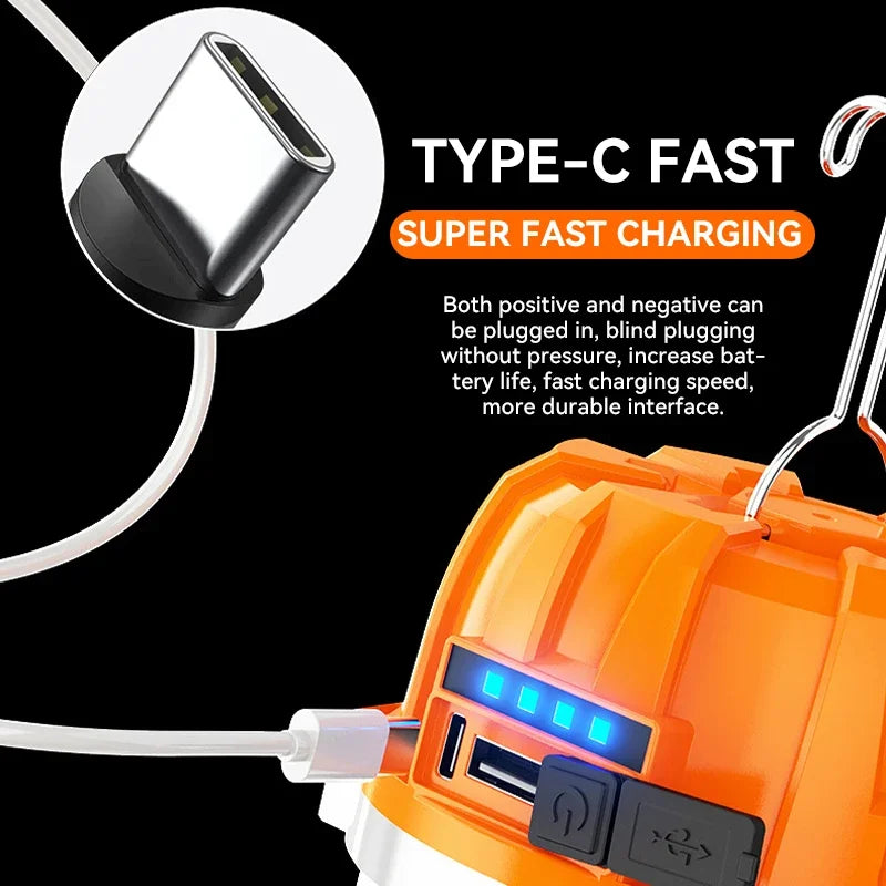 Powerful LED Camping Lights Built-in Battery USB Rechargeable Camping BBQ Tents Super Bright Hanging Lantern Power Bank Oasis Select