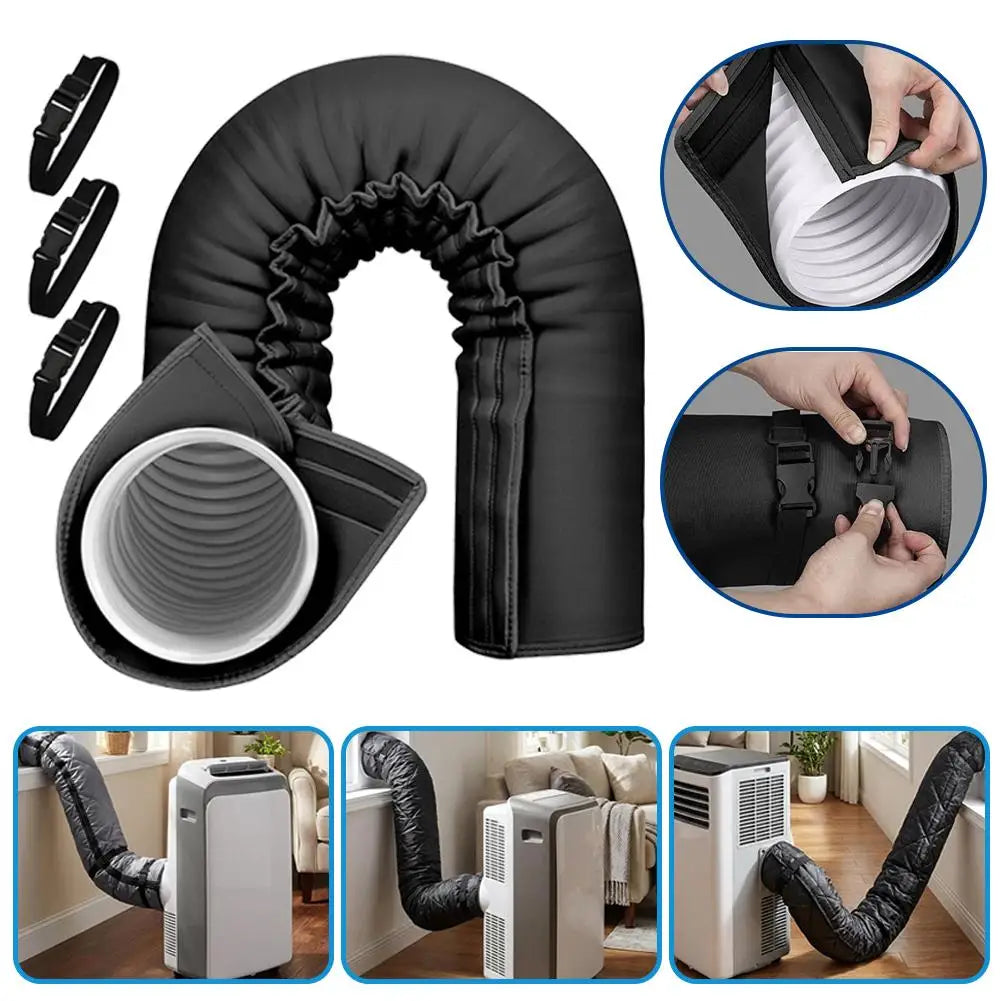Air Conditioner Hose Cover Wrap With 3 Buckle Straps Portable AC Hose Insulation Sleeve for 5" & 5.9" Diameter Exhaust Hose Oasis Select