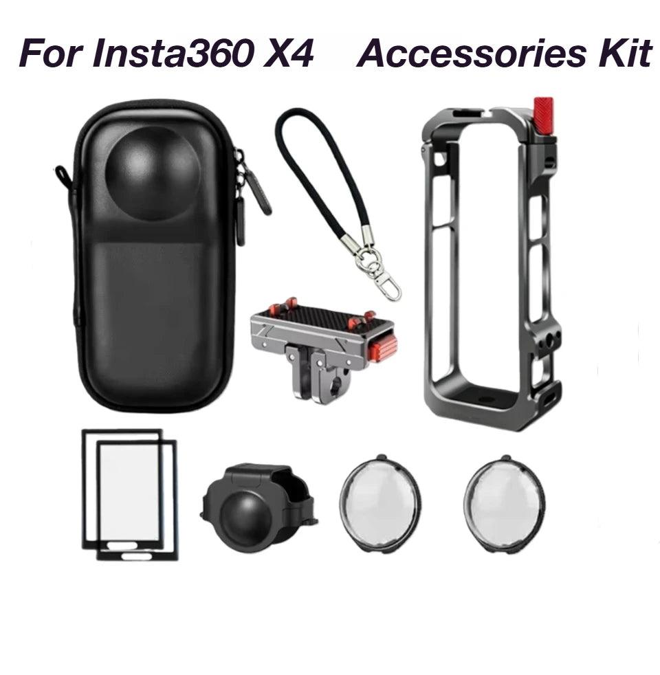 Aluminum Cage & Lens Cover for Insta360 X4 / X5 Camera