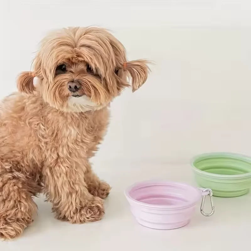 Foldable Silicone Dog Bowl Pet Outdoor Travel Portable Folding Cat Food Water Large Capacity Container Feeding Bowl Pet Supplies Oasis Select