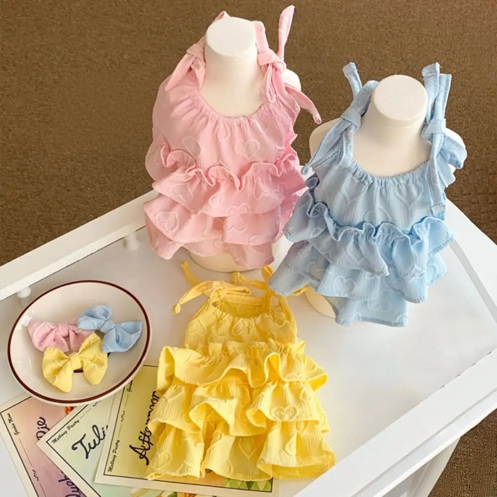 Fashion Cute Pet Love Strap Cake Skirt Breathable Thin Design Pet Summer Clothes Soft Dog Vest Spring/Summer Oasis Select