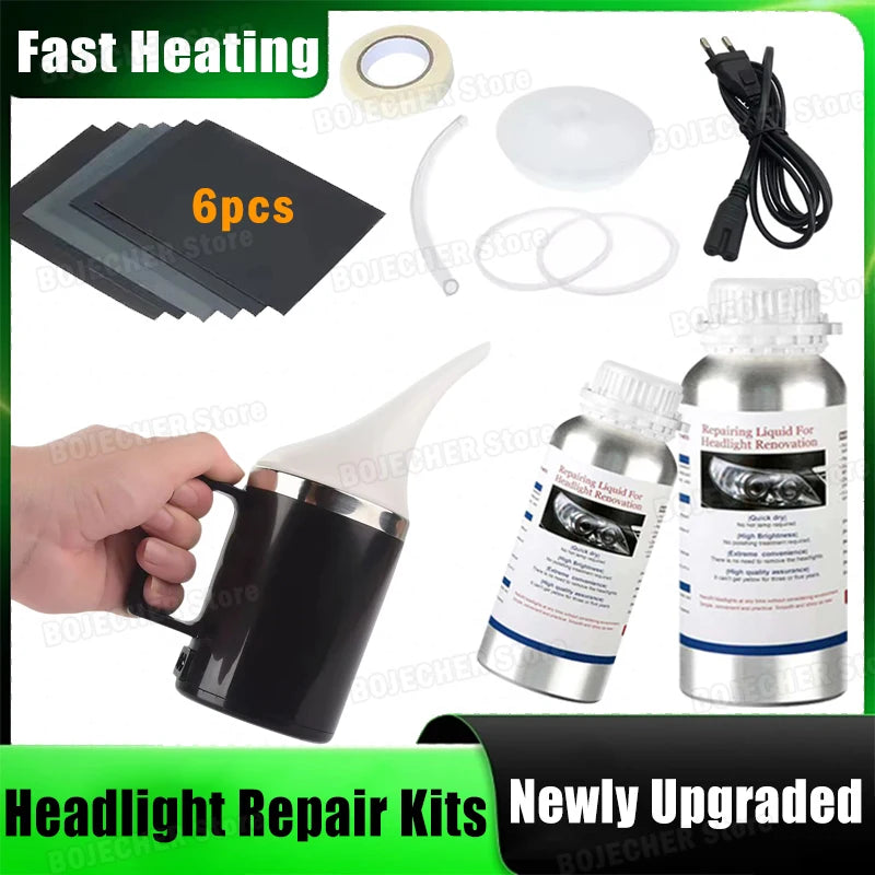 New Car Headlight Polishing Set Liquid Polymer Headlight Restoration Kits Auto Headlamp Scratch Renovation Restorer Auto Repair Oasis Select