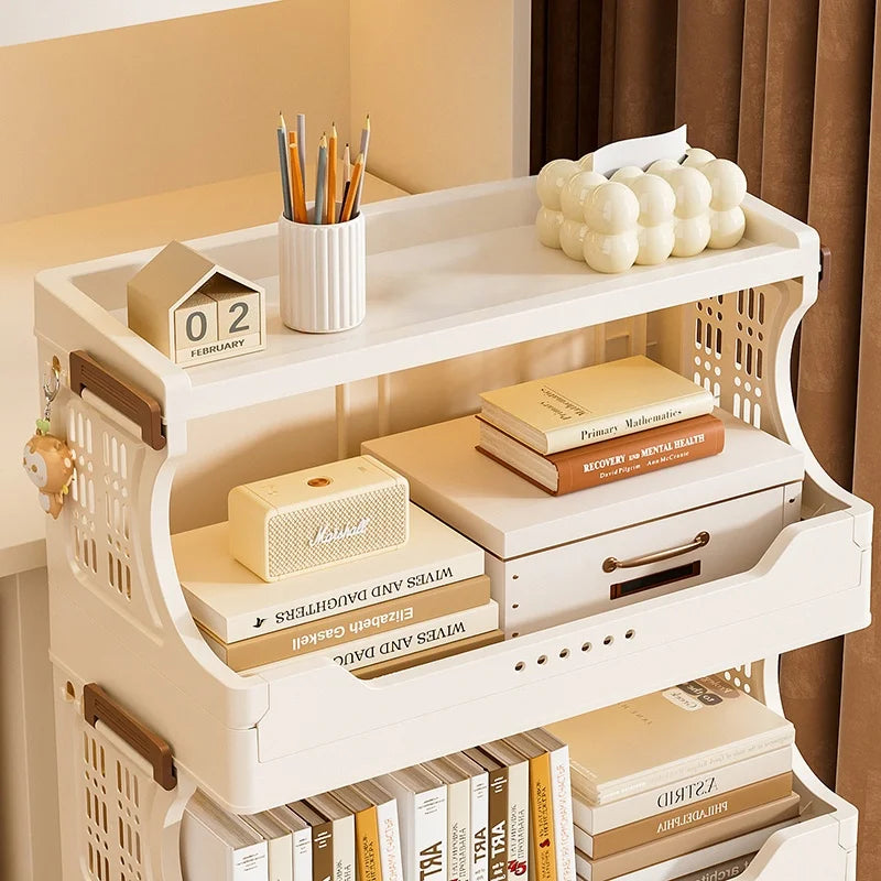 Installation-free storage cabinet - Home bedroom bedside table - Kitchen bathroom multi-layer foldable storage rack Oasis Select
