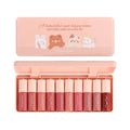 10-Color Cartoon Lip Gloss Set – Waterproof Mirror Finish Glaze