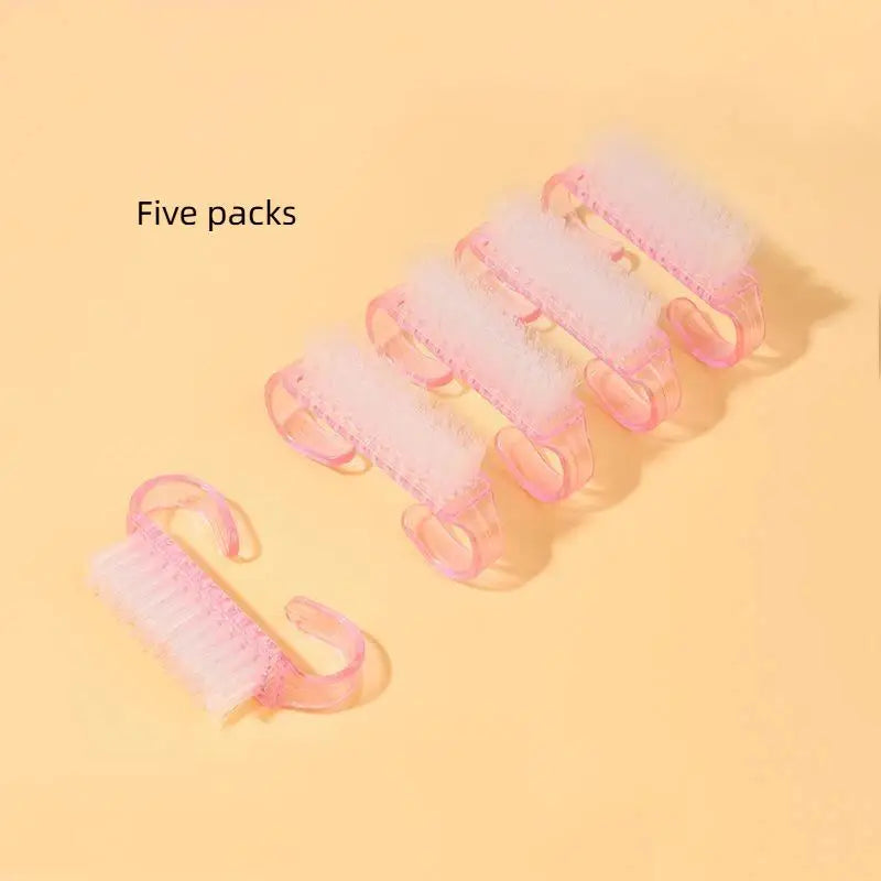 5Pcs Acrylic Nail Art Brush Set, Soft Plastic Dust Cleaning Brushes for Removing Nail Powder and Residues Oasis Select B