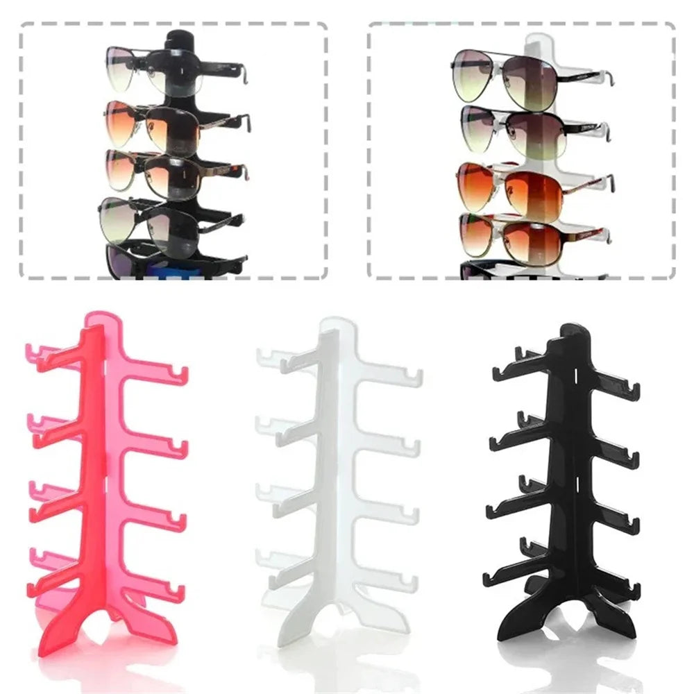 4 Layers Plastic Sunglasses Show Rack Holders Display Stand Storage Holder Glasses Shelf Home Organizer Space Saving Shelf Oasis Select
