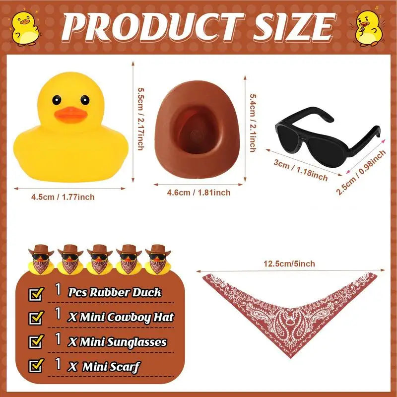 Car Rubber Duck Cowboy Rubber Duck Cool Dashboard Ornament Sunglass Car Duck for Dashboard Toy Car decoration Accessories Oasis Select
