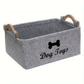 Felt Pet Toy Box – Dog Storage Basket & Chest Organizer
