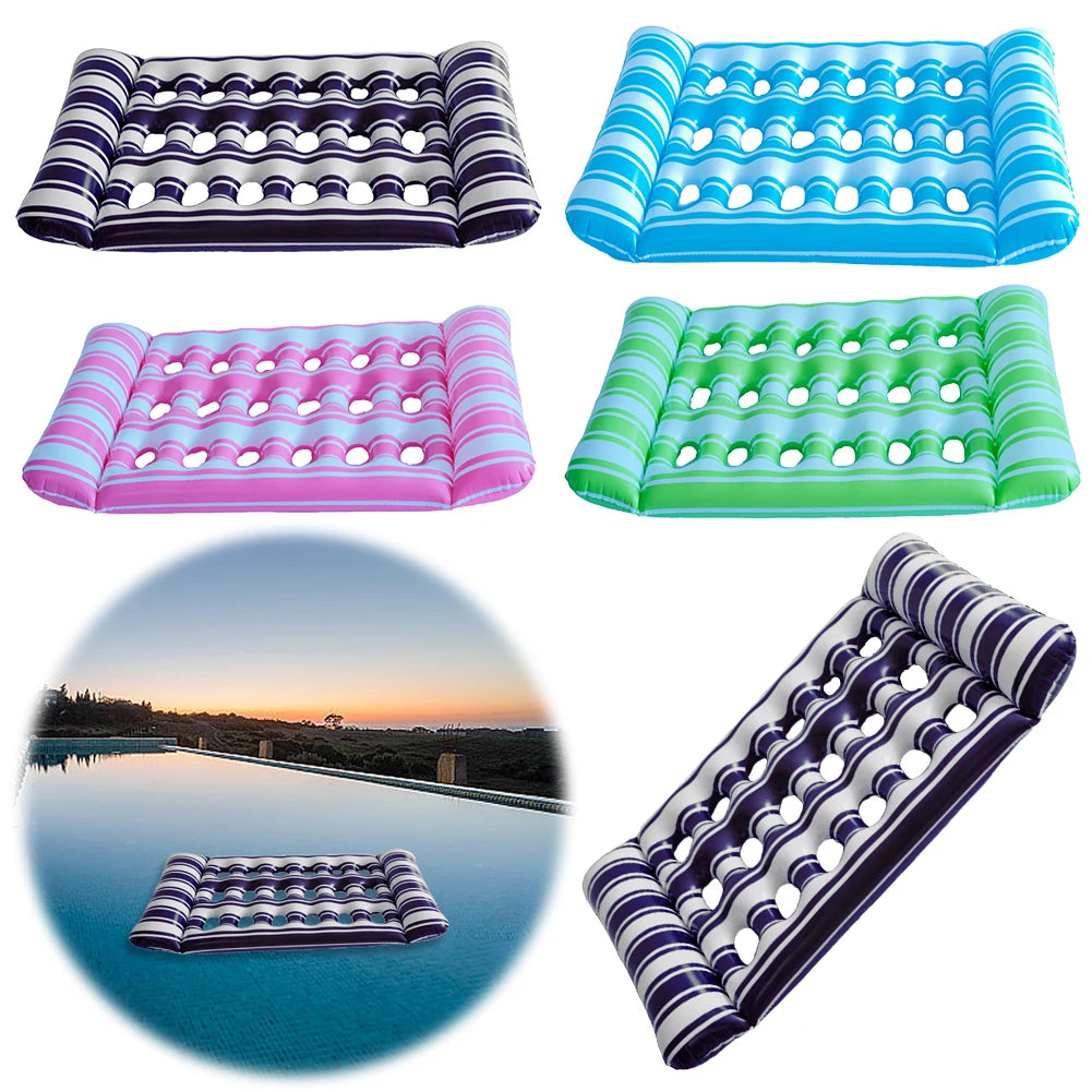 Inflatable Water Sleeping Bed PVC Floating Lounger Air Mattress Foldable Swimming Pool Air Mattress Outdoor Swimming Toys Oasis Select