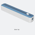 2-in-1 Plastic Wrap & Foil Dispenser with Slide Cutter - Durable Kitchen Organizer with Suction Cup Base for Home Use Oasis Select Blue
