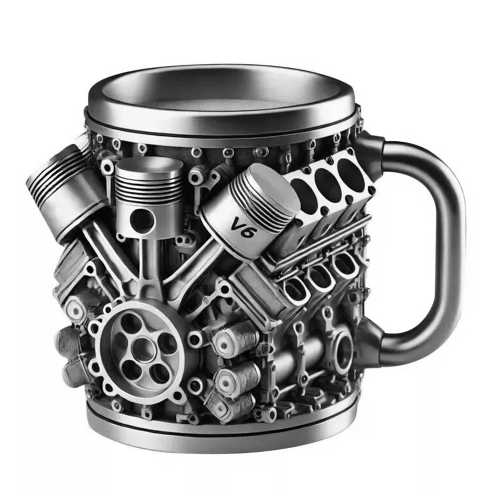 V8 Engine Stainless Steel Insulated Coffee Mug | Car Enthusiasts