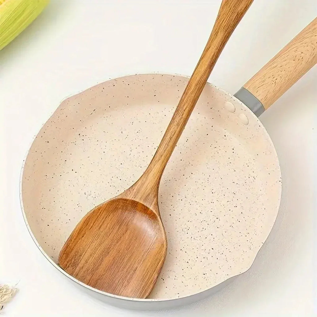 Spatule domestique spatule en bois poêle antiadhésive spécial ménage longue poignée spatule de cuisson en bois spatule 1 pièces Oasis Select
