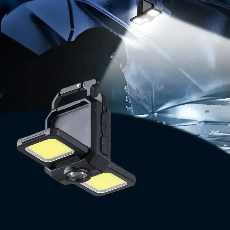 COB Keychain Work Light with Dual Light Source 5Mode Rechargeable High Lumens Portable LED Light for Camping Hiking Running Oasis Select