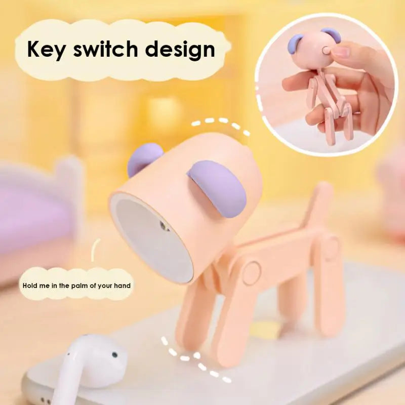 LED Night Light Mini Cute Pet Light Student Gift Cartoon Pet Folding Table Lamp Room Bedside Bedroom Living Room Decor Oasis Select