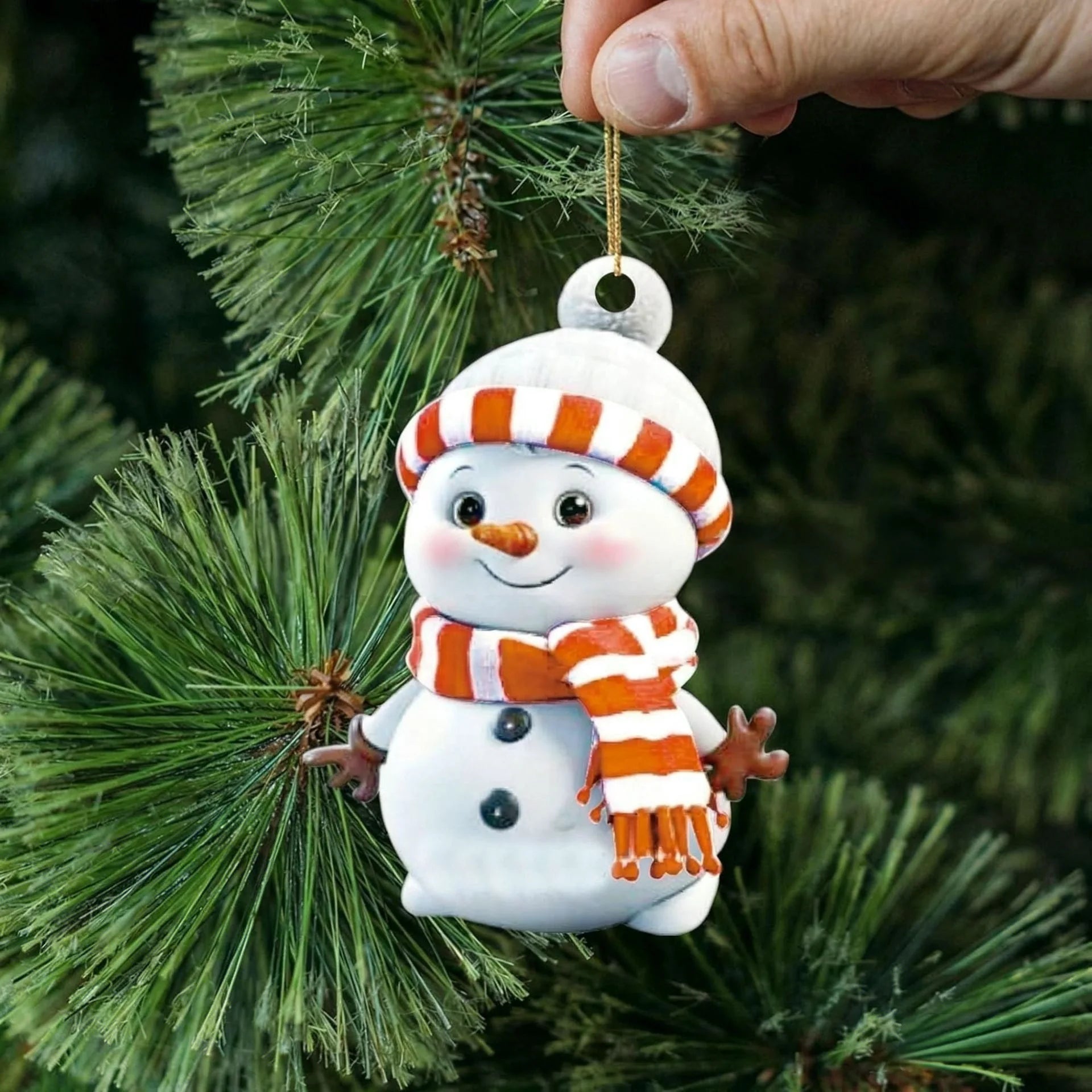Cross border new product acrylic flat Christmas rainbow snowman set holiday gift home Christmas tree decoration pendant Oasis Select Style7