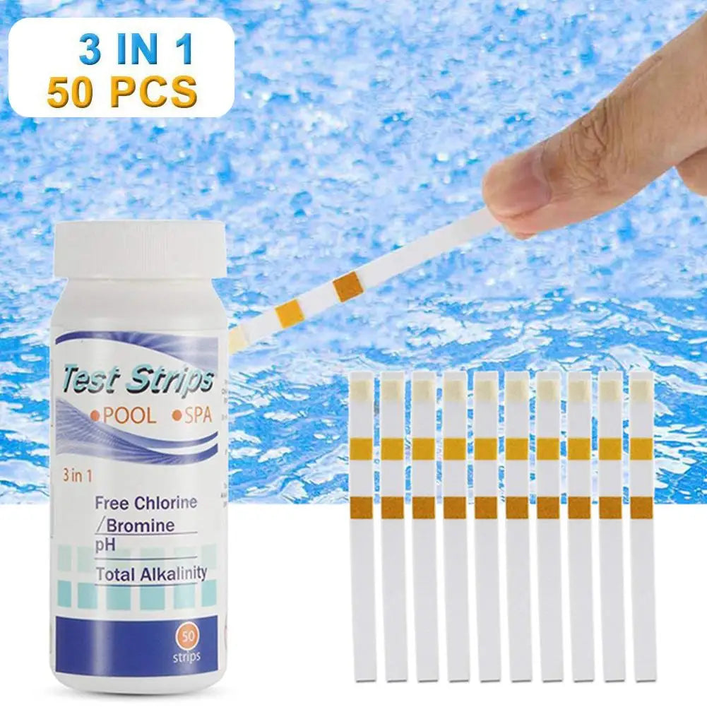 50pcs Chlorine PH Test Strips SPA Swimming Pool Water Tester Paper Residual Chlorine PH Value Alkalinity Hardness Test Strip Oasis Select