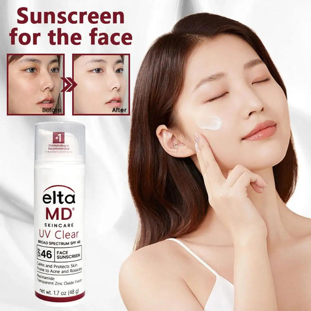 Eltamd 48ml Facial Sunscreen SPF46 UV Sunscreen Anti-Radiation Waterproof&sweatproof Non-greasy for Sensitive and Acne ProneSkin Oasis Select