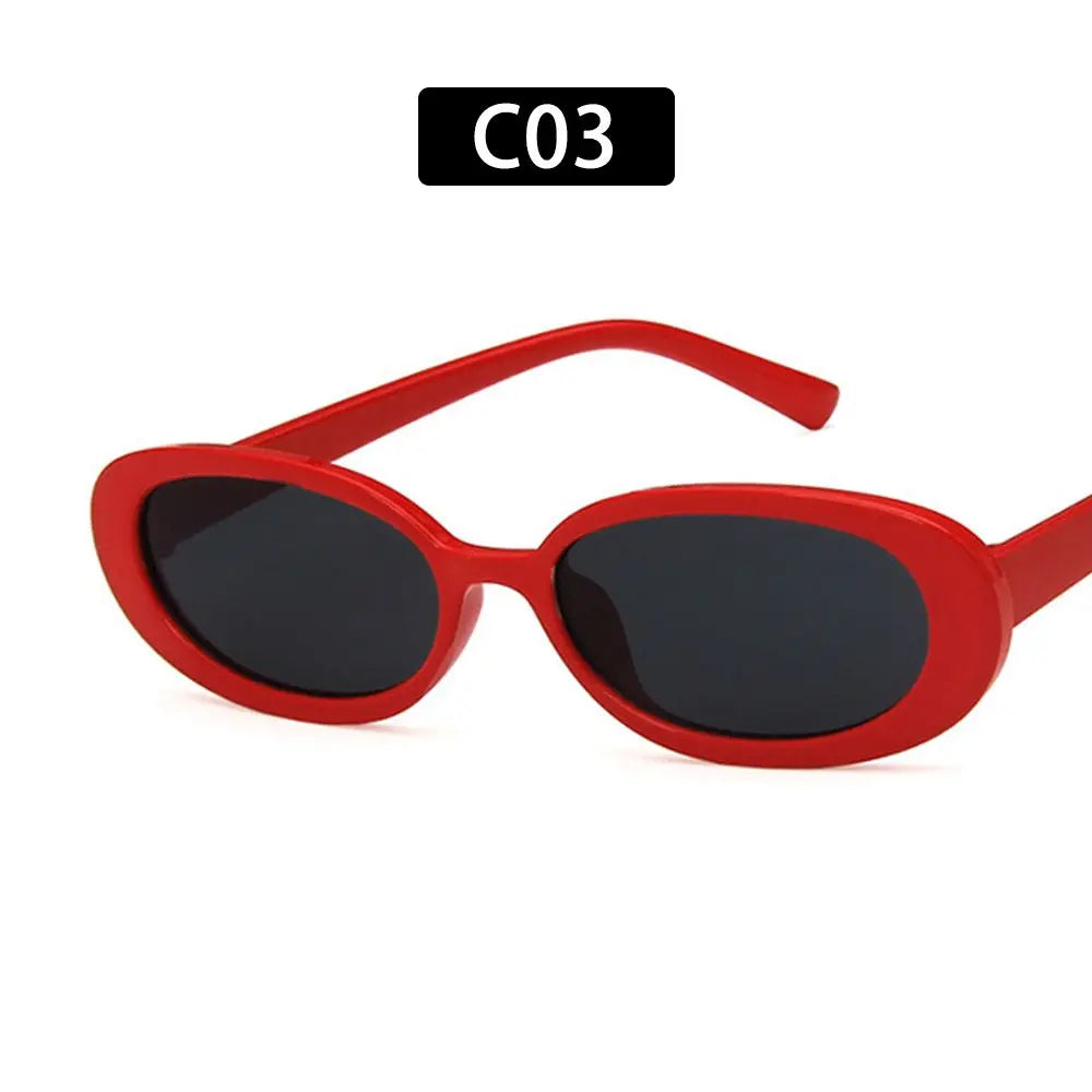 Vintage Sun Glasses UV400 Oval Sunglasses Fashion Shades Sunglasses for Women Eyewear Oasis Select C03