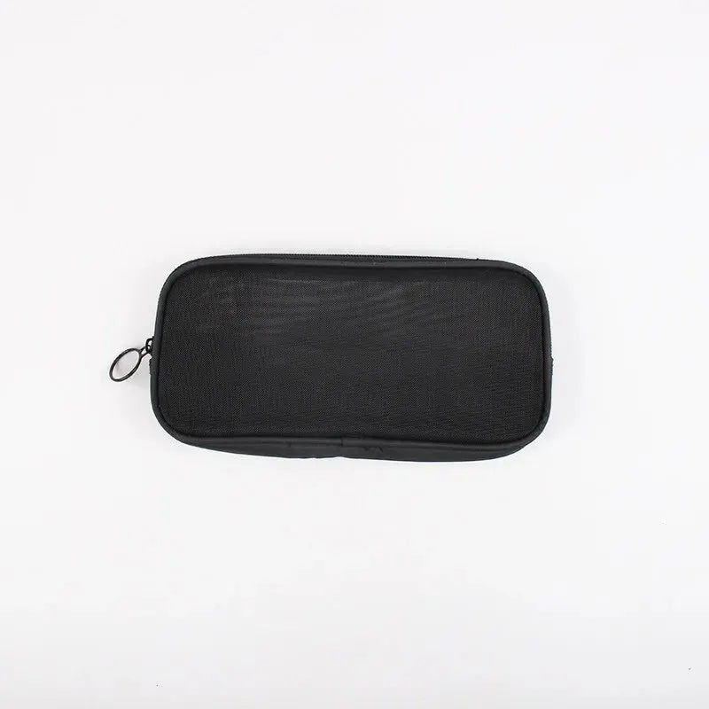 Mesh Transparent Makeup Bag | Clear Travel Cosmetic Organizer Cosmetic Travel Bag Oasis Select Black 22x11x2cm 1 grid
