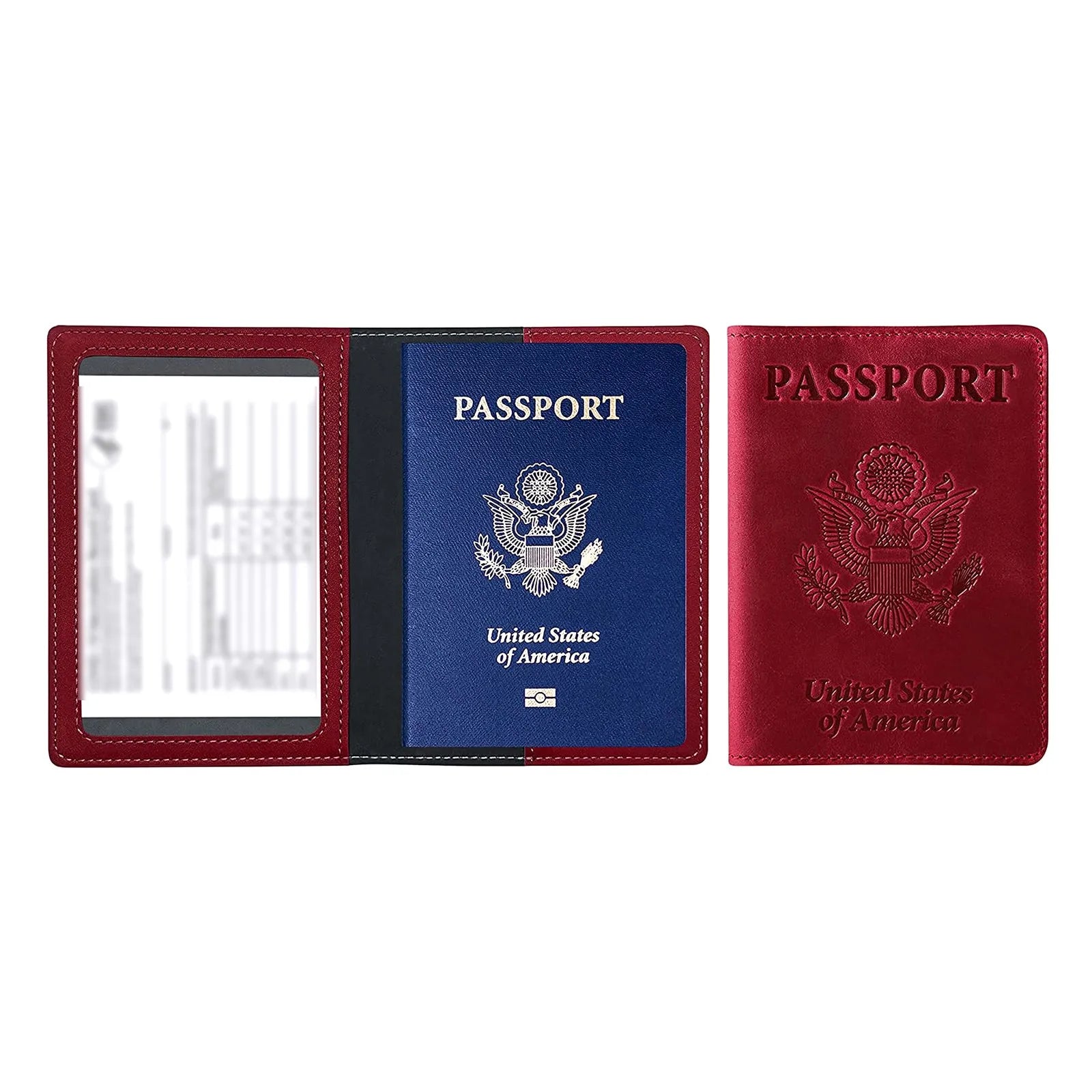 Leather Passport Cover & Card Holder Wallet – Unisex Travel Passport Card Holder Oasis Select F